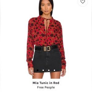 Free People MIA Tunic Red Size XS